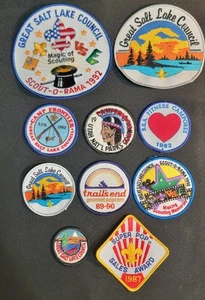 Vintage Boy Scouts Of America BSA 10 Patches 1962-1992 Salt Lake Utah Council - Bild 1 von 9