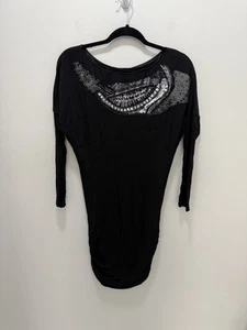 Patrizia Pepe schwarz Pailletten verziert gerafft Bodycon Kleid Größe 1 (small) - Bild 1 von 10