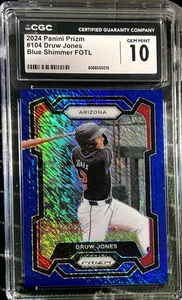 2024 PANINI PRIZM BLUE SHIMMER FOTL 10/15 RC CGC 10 DREW JONES #104 ARIZONA SSP - Picture 1 of 2