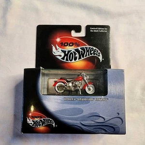 Hot Wheels 100% Black Box Red Harley Davidson FatBoy - Picture 1 of 4