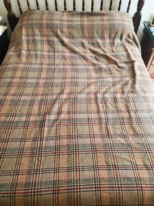 Rare Vintage Ralph Lauren Wool Plaid Queen Size Blanket - Made in England - Bild 1 von 6