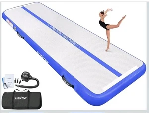 VOFITNY Air Mat Tumbling Track 10ft Inflatable Gymnastics Mat Blue - Picture 1 of 6