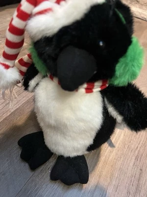 Ganz Shivers Penguin Christmas Singing Dancing 90s 1994 Stuffed Plush Animal Y2K - image 1 of 4
