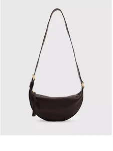 AllSaints Half Moon Bag Women's Black Leather Adjustable Crossbody Strap ASM300 - Picture 1 of 14