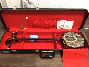 SANSHIN Okinawa Shamisen Hard Case Set Artificial Leather Japan Instrument VG - Picture 1 of 16