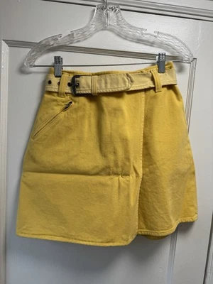 Pantalón Corto Denim Ralph Lauren Country 100% Algodón Amarillo Cinturón Talla 4 EE. UU. De Colección Años 80 90 Foto 1 de 4