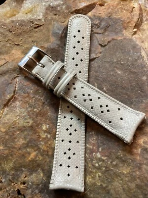 Vintage 19mm Flex-on Gray Rubber Watch Band Stainless Buckle NOS Like Tropic - Photo 1/4