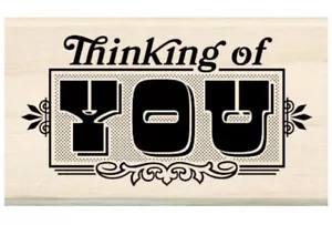 Inkadinkado “Thinking Of You” Wooden Rubber Stamp NEW - Bild 1 von 1