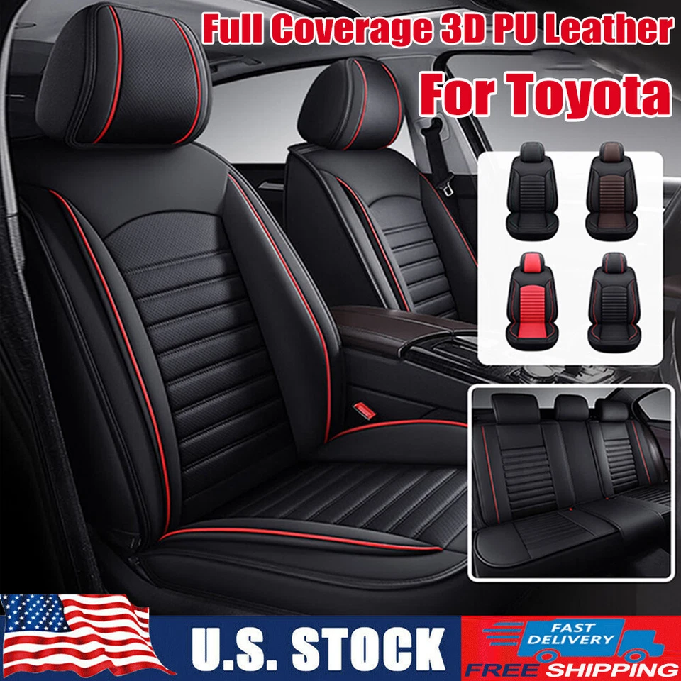 Front/Rear Seat Cushion Protector 3D Leather Car Seat Covers for Toyota Interior - Изображение 1 из 4