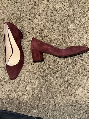 Cole Haan Grand OS Signature Collection 7B PLUM Suede Block Heels - Image 1 of 4