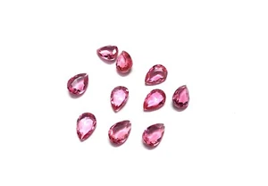 10 Pcs Pink Tourmaline Color Cabochon Fancy Pear Shape, Small Size Cabochon P24 - Picture 1 of 5