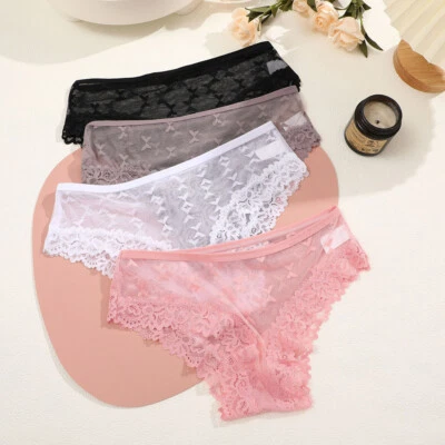 Womens Sexy Knickers Underwear Ladies Butterfly Lace Panties Seamless Briefs US - Image 1 of 4