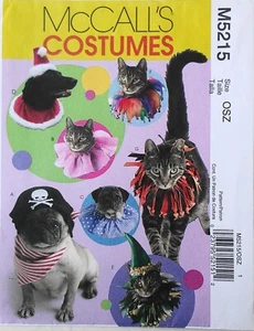 McCalls 5215 Cat Dog Hat Collars Costumes Sewing Pattern - Picture 1 of 1
