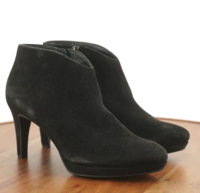 Paul Green Womens Elle Suede Slim Heel Booties Black Suede Size 6 US / 3.5 UK - Image 1 of 4