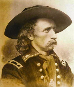Foto del Viejo Oeste General George Custer de la década de 1860 Caballería Occidental Militar 8x10 Pape 🤠 - Imagen 1 de 1