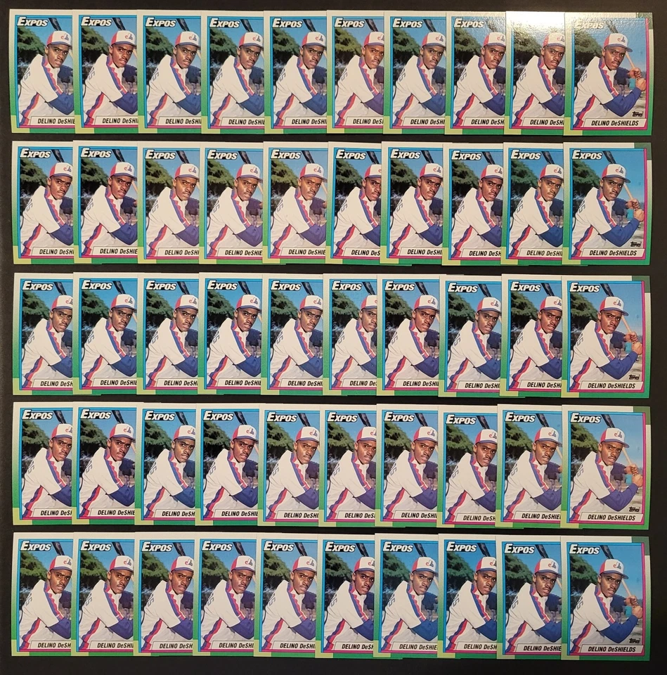 Lote de 50 tarjetas de novato de béisbol Topps de Delino Deshields 1990 #224 BB1751 Foto 1 de 1
