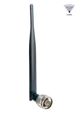 2.4GHz antenna 5dBi N-J(Male) connector 50Ω Black/90°foldable/20cm e.g. WiFi/BLE - Bild 1 von 4