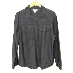 Chaqueta Camisa Talbots Mujer Grande 100% Lana Verde Ejército Cabaña Gorpcore Utilidad - Imagen 1 de 7