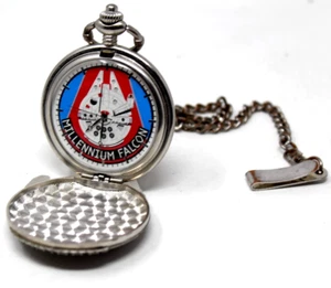 Star Wars Millennium Falcon Pocket Watch Lucasfilm Accutime Stainless Steel  - Picture 1 of 12