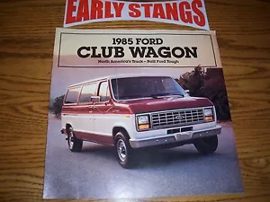 1985 FORD ECONOLINE VAN CLUB WAGON UNCIRCULATED ORIGINAL CAR SALES BROCHURE - Picture 1 of 9