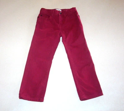 Pantalones de mezclilla de algodón rojo con piernas rectas para niñas 5 Foto 1 de 2