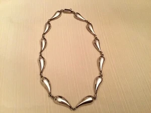 CII MEXICO 925 Silber - Vintage glänzend hohl Regen Drop Kette Halskette - Bild 1 von 5