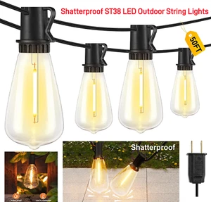 Cadena de luces LED para exteriores, cadena de luces conectables 2700K para porche bistró patio - Imagen 1 de 27