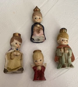 Ceramic Nativiy Wise Men Vintage 3.5” Set Of 4 - Picture 1 of 8