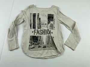 Place Girls Long Sleeve Shirt Fashion NYC Cream Size M 7 - 8 - Picture 1 of 4