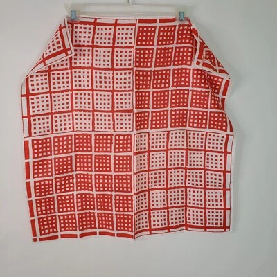 Vintage 80s 90s Vera Neumann Scarf Square Red White Squares Grid  26" - Image 1 of 3
