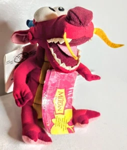 Disney Authentic Mulan Mushu Dragon Plush Doll with Tags No sound Red - Picture 1 of 3