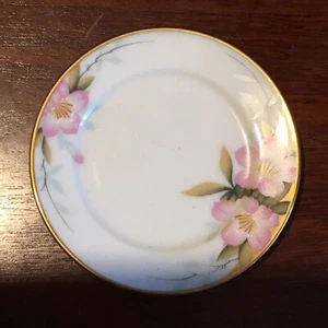 Japan Noritake Gold Rimmed Pin Dish Azalea Pattern 8cm Diameter - Imagen 1 de 4
