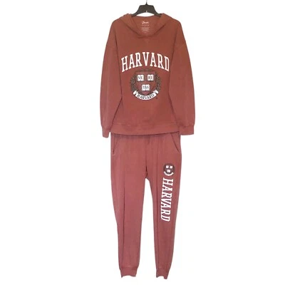 Sudadera para mujer con logotipo de Harvard ~ sudadera con capucha y pantalones deportivos envejecidos granate talla L Foto 1 de 4