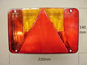 Par de luces/luces traseras grandes oblongas de ajuste rápido enchufables 6 funciones para remolque - Imagen 1 de 4