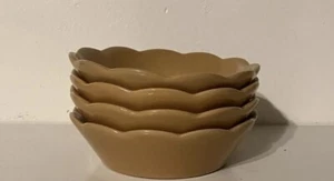 Set of 4 Mini Pie Tart Dish Glazed Stoneware 5.25" GOLD - Picture 1 of 8