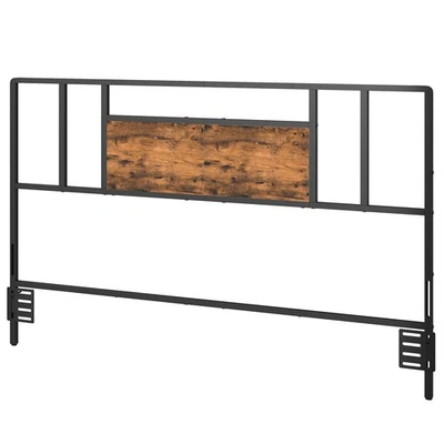 Queen Size Headboard Only, Industrial Farmhouse Metal Bed Headboard with Wood... - Image 1 of 4