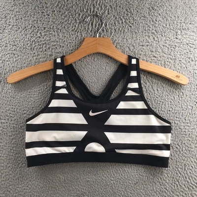 Sujetador deportivo Nike Pro Classic Circle Dri-Fit para mujer XL negro a rayas espalda deportiva Foto 1 de 4