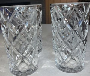 Set of 4 Mikasa Ansley Crystal Diamond Cut Highball Glasses 11.75 oz - Picture 1 of 6