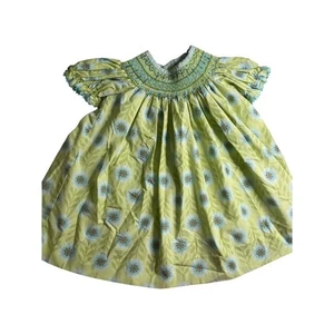 Vestido SHRIMP & GRITS Niños Niñas Verde Con Calado Bishop 12m - Imagen 1 de 6