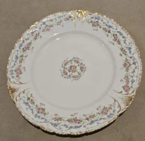 1 antike Theodore Haviland Limoges Teller, rosa Rosen & Vergissmeinnicht 9 Zoll  - Bild 1 von 6