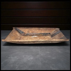 Antike um 1870 amerikanische primitive Holz Teigschüssel (rustikales Bauernhausdekor) - Bild 1 von 6