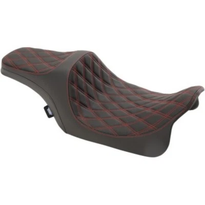 Asiento Drag Specialties Predator III punto diamante rojo para Harley 08-21 Touring Foto 1 de 3