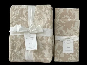 Pottery Barn JACQUARD MEDALLION Duvet Cover Full/Queen & Standard Shams Neutral - Picture 1 of 4