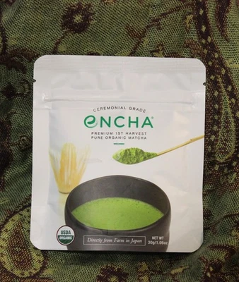 Encha Ceremonial Grade Matcha Powder, Organic First Harvest Japanese Matcha 30g