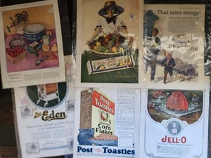 Vintage Food Print Ads 1920's Fruit Gum Jell-O Eden Advertising Lot Of 6 - Picture 1 of 7