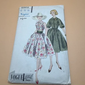 Vintage 50er Jahre Vogue Schnittmuster Nr. 4004 Kleider Größe 14 - Bild 1 von 8