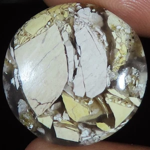 Brecciated Mookaite Jasper Round Cabochon Gemstone 22.00x5 mm 18.45 Cts dk269 - Picture 1 of 6