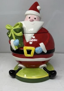 Holiday Home Decor St Nick Ceramic Christmas Santa Cookie Jar  12” Kitchen - Picture 1 of 7
