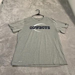 Dallas Cowboys Team Apparel Short Sleeve Shirt Mens XL Grey Nike NFL Dri-Fit - Picture 1 of 7