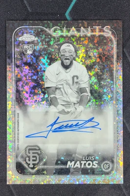 2024 Topps Chrome Luis Matos Auto RC Black White Mini-Diamond #AC-LM - Image 1 of 2